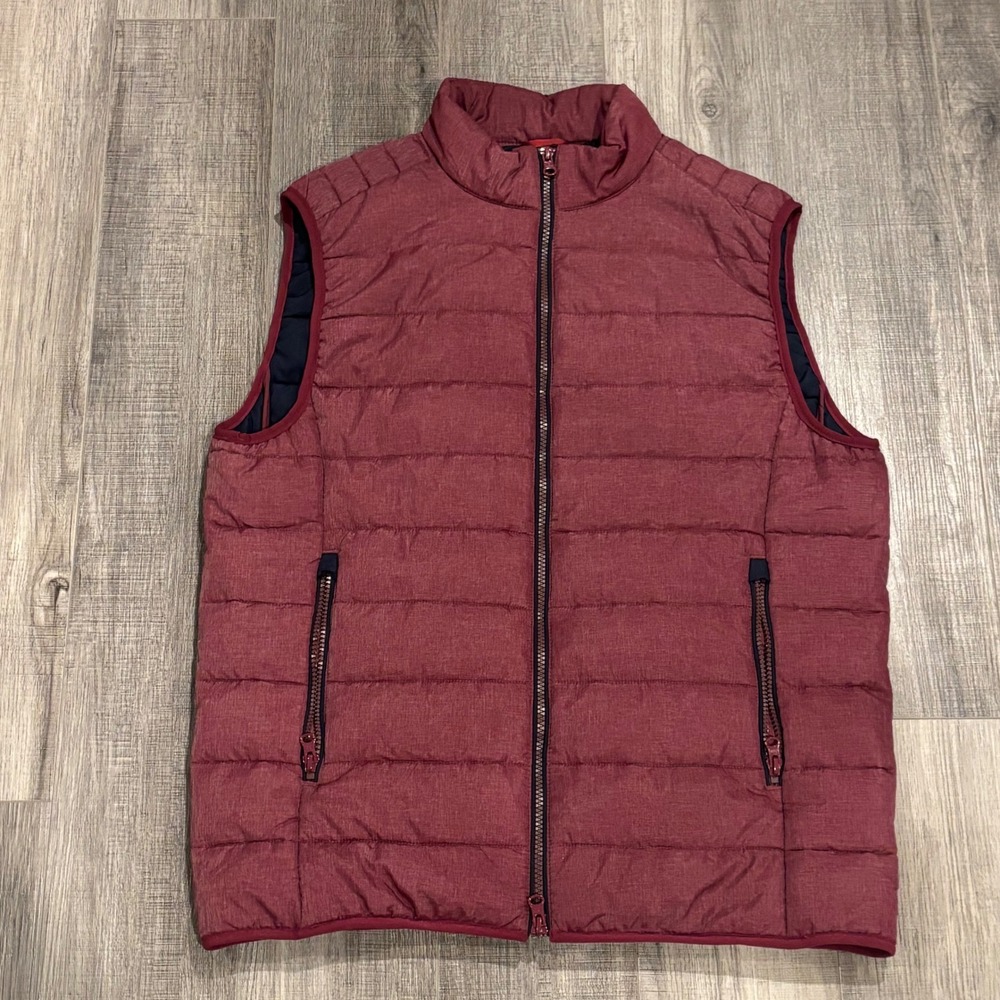 UNTUCKit Thierry Burgundy Puffer Vest Mens Medium Quilted Casual